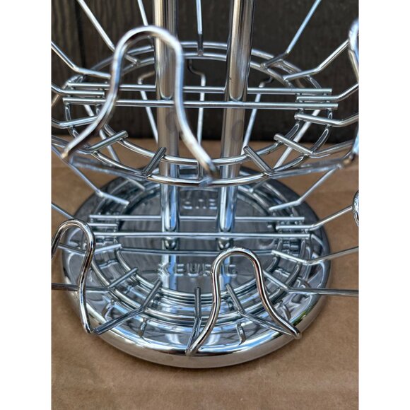 Keurig Silver Chrome Metal Coffee Pod Carousel Counter Holder 24 K-Cups Pods - Picture 2 of 3